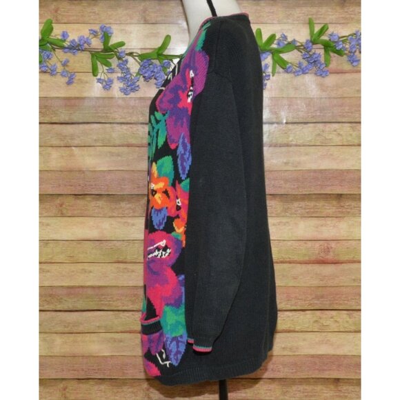 Vintage Jantzen Classics Cardigan Sweater Size XL Floral Hand Embroidered Granny - Picture 6 of 10